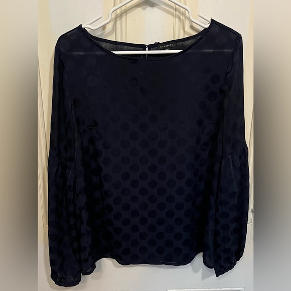 Dynamite Tops - Dynamite l Navy Blue Blouse